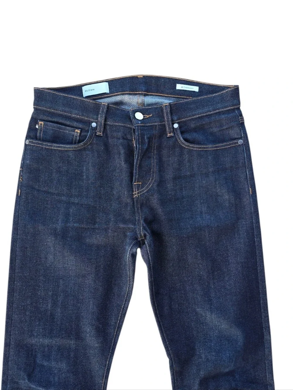 BLDWN Baldwin Modern Skinny Fit Stretch Selvedge Jeans Dark Denim Size 30